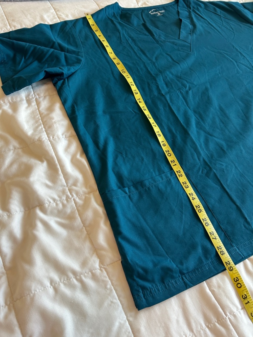 NWT Butter-Soft Women’s Teal V-Neck Short Sleeve Scrub Top 3X - Picture 4 of 6